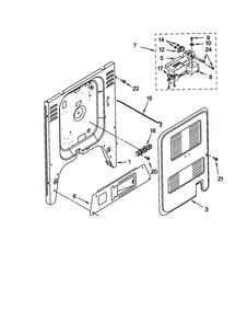 Rear Chassis Diagram and Parts List for GW395LEGT2  Whirlpool Range