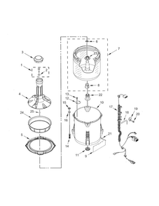 Basket & Tub Diagram and Parts List for 11027122310  Kenmore Washer