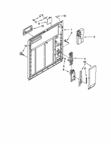 Inner Door Parts Diagram and Parts List for 665744120  Kenmore Dishwasher