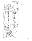 GEARCASE Diagram and Parts List for 3XLA87W72BW0  Whirlpool Washer
