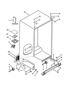 Cabinet Parts Diagram and Parts List for WRS586FIDH00  Whirlpool Refrigerator