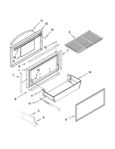 Freezer Door And Basket Parts Diagram and Parts List for KBFC42FTS08  KitchenAid Refrigerator