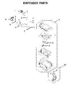 Dispenser parts Diagram and Parts List for 7MWFW6622HW2  Whirlpool Washer