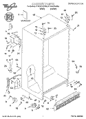 CABINET, LITERATURE Diagram and Parts List for 4YED25DQFN03  Whirlpool Refrigerator