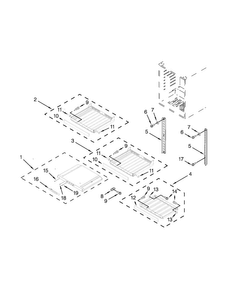 Shelf Parts Diagram and Parts List for KUWL304CSS00  KitchenAid Cooler