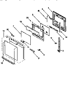 Oven Door Diagram and Parts List for KEBS107DBAL1  KitchenAid Wall Oven