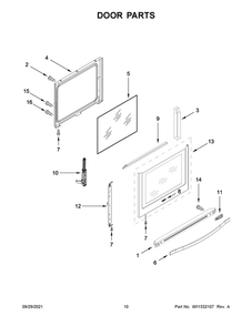 Door Parts Diagram and Parts List for WFG770H0FZ2  Whirlpool Range