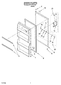 DOOR Diagram and Parts List for EV150FXKQ01  Whirlpool Freezer