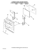 LOWER OVEN DOOR PARTS Diagram and Parts List for KEBS209BWH00  KitchenAid Wall Oven