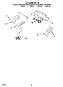 LATCH PARTS Diagram and Parts List for GMC305PDS09  Whirlpool Microwave Oven Combo