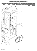 REFRIGERATOR LINER PARTS Diagram and Parts List for GD5NVAXSL01  Whirlpool Refrigerator