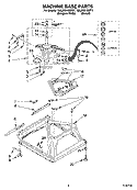 MACHINE BASE PARTS Diagram and Parts List for 7MLBR6103PQ1  Whirlpool Washer