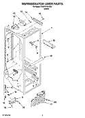 REFRIGERATOR LINER PARTS Diagram and Parts List for 5VGS3SHGKQ06  Whirlpool Refrigerator