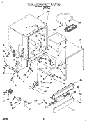 TUB ASSEMBLY, LIT/OPTIONAL Diagram and Parts List for WU3050Y0  Roper Dishwasher