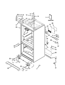 Cabinet Parts Diagram and Parts List for WRV976FDEM01  Whirlpool Refrigerator