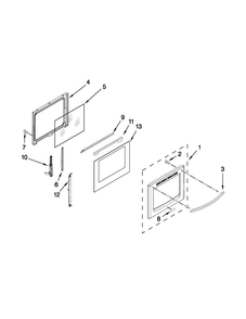 Door Parts Diagram and Parts List for KGRS306BSS1  KitchenAid Range