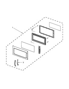 Door Parts Diagram and Parts List for IMH160DW1  Whirlpool Microwave