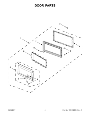 03 - DOOR PARTS Diagram and Parts List for YWMH53520CB5  Whirlpool Microwave Oven Combo
