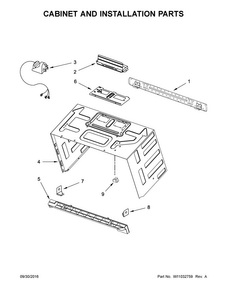 Cabinet And Installation Parts Diagram and Parts List for WMH73521CS4  Whirlpool Microwave