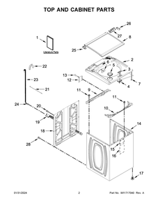 Part Location Diagram of W11428598 Whirlpool TECH SHEET