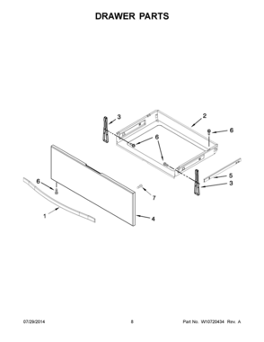 05 - DRAWER PARTS Diagram and Parts List for YWEE760H0DS0  Whirlpool Range