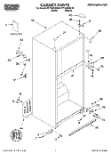 CABINET, LITERATURE Diagram and Parts List for RT18AKXKQ01  Roper Refrigerator