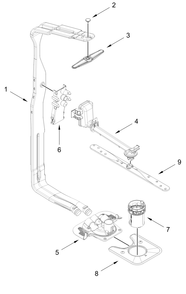Upper Wash And Rinse Parts Diagram and Parts List for WDTA50SAKZ4  Whirlpool Dishwasher