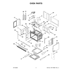 Oven Parts Diagram and Parts List for KOEC730SPS00  KitchenAid Microwave