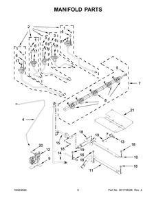 04 - Manifold Parts Diagram and Parts List for WEG750H0HV7  Whirlpool Range