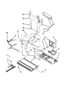 Unit Parts Diagram and Parts List for 5GFB2058EA00  Whirlpool Refrigerator
