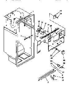 Liner Diagram and Parts List for ET22DQLB00  Whirlpool Refrigerator