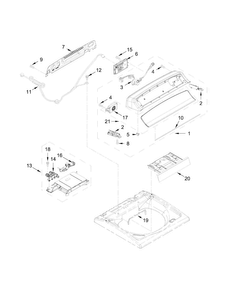 Console And Dispenser Parts Diagram and Parts List for WTW8000DW0  Whirlpool Washer