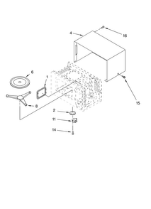 Oven Cavity Diagram and Parts List for MT4110XKB0  Whirlpool Microwave