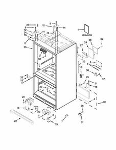 Cabinet Parts Diagram and Parts List for 59672383411  Kenmore Refrigerator
