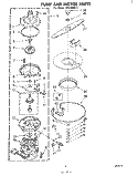 PUMP AND MOTOR Diagram and Parts List for SHU80041  Whirlpool Dishwasher