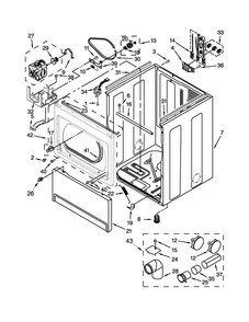 Cabinet Parts Diagram and Parts List for WED5810BW0  Whirlpool Dryer