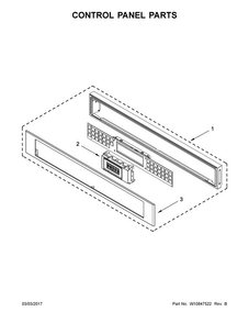 Control Panel Parts Diagram and Parts List for KMBP100EBS01  KitchenAid Microwave