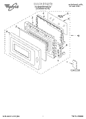 DOOR, LITERATURE Diagram and Parts List for MT0150SJQ0  Whirlpool Microwave