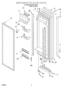 REFRIGERATOR DOOR Diagram and Parts List for KSBP25FJSS01  KitchenAid Refrigerator