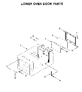 Lower oven door parts Diagram and Parts List for WOD51EC0HW02  Whirlpool Wall Oven