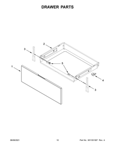 Drawer Parts Diagram and Parts List for WFE525S0JS1  Whirlpool Range
