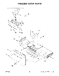 Freezer Door Parts Diagram and Parts List for KRFF577KBS02  KitchenAid Refrigerator