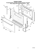 DOOR PARTS, MISCELLANEOUS PARTS Diagram and Parts List for SF315PEKT1  Whirlpool Range