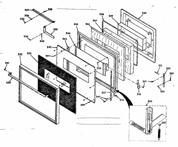 Upper Black Glass Door Diagram and Parts List for 8504277260  Kenmore Range
