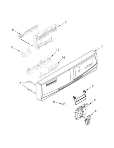 Control Panel And Latch Parts Diagram and Parts List for WDP350PAAW4  Whirlpool Dishwasher