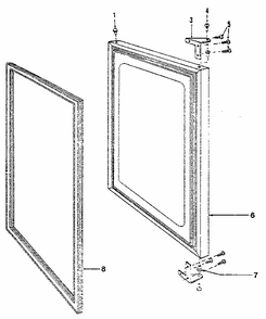 Door Diagram and Parts List for 4EAF  Whirlpool Freezer