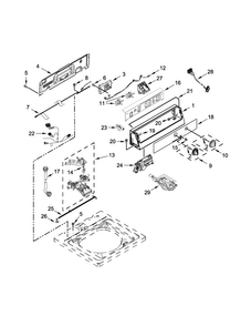 Controls And Water Inlet Parts Diagram and Parts List for XCAE2763BQ0  Whirlpool Washer