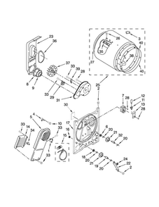 Bulkhead Parts Diagram and Parts List for 1106192310  Kenmore Dryer