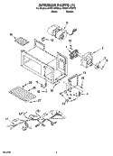 INTERIOR PARTS 1 Diagram and Parts List for KHMC107EBT2  KitchenAid Microwave