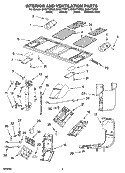 INTERIOR AND VENTILATION PARTS Diagram and Parts List for GH6177XPB3  Whirlpool Microwave